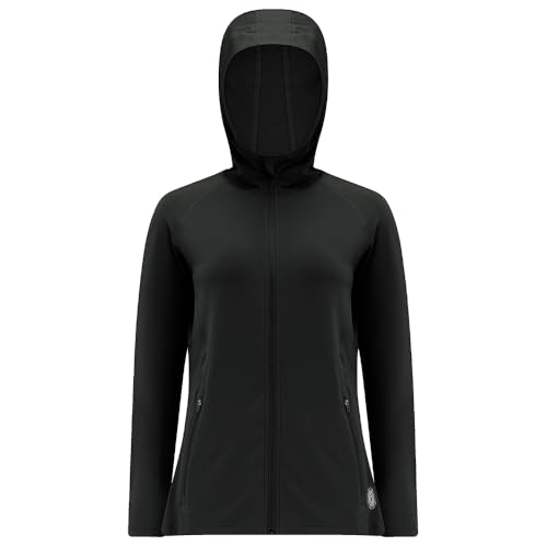 Damen-Lauf-Kapuzenpullover – Thermo-Laufjacke, auch ideal für Fitnessstudio und Sport, mit Taschen und Daumenschlaufen, Größe 46, Jet Damen-Lauf-Kapuzenpullover – Thermo-Laufjacke, auch ideal für Fitnessstudio und Sport, mit Taschen und Daumenschlaufen, Größe 46, Jet von time to run