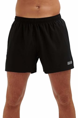 Herren Training / Fitness / Laufen / Shorts - Ideal für die Turnhalle, Track & Workout - Strapazierfähige & schnell trocknende Performance Trainingsshorts Mit Zwei Reißverschlusstaschen Schwarz XXL von time to run