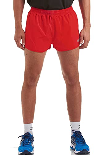 time to run Herren Laufshorts - Leichtes Pace Spirit Workout/Fitnessstudio/Sportliche Shorts mit Innenfutter und Reißverschlusstasche Hinten Lava XXL von time to run