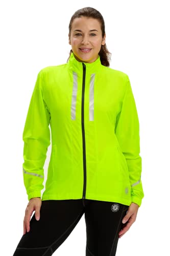 time to run Laufjacke Mit Taschen für Damen - Leichte Winddichte Atmungsaktiv - Ideal für Übung und Jogging XL Limette von time to run