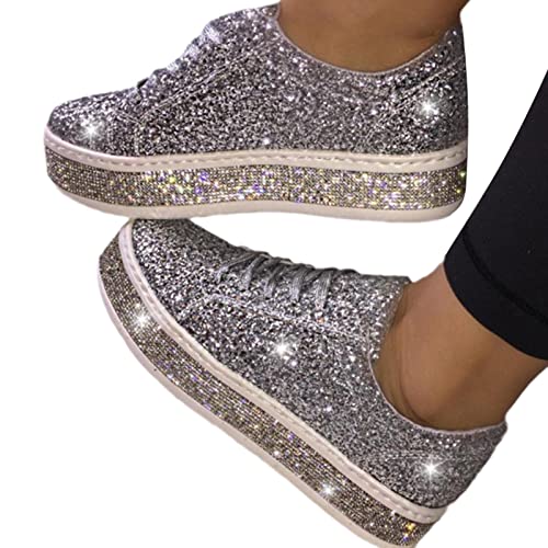 tinbarry Damen Pailletten Sneaker Frauen Glitzer Sneaker Slip On Sportschuhe Laufschuhe Damen Schuhe Canvas Walkingschuhe Freizeitschuhe von tinbarry