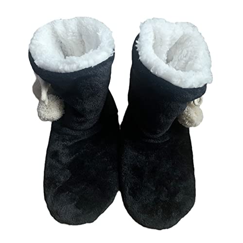 tinbarry Hohe Hausschuhe Damen Herren Hausstiefel Warme Indoor Stiefel rutschfest Slipper Unisex Winterhausschuhe Plüsch Gefüttert Kuschelig Pantoffeln von tinbarry