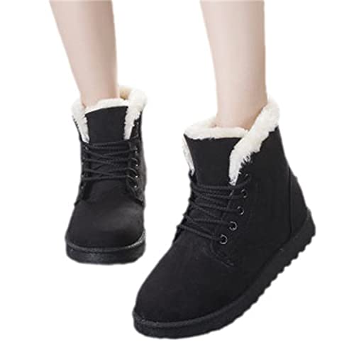 Winter Booties Schuhe mit Gefüttert, Winterstiefel Flauschige Schneestiefel Lace Up Ankle Boots, Winterschuhe Damen Wasserdichte Warme Schneestiefel, Walking Outdoor Schuhe Sneaker Winterboots Winter Booties Schuhe mit Gefüttert, Winterstiefel Flauschige Schneestiefel Lace Up Ankle Boots, Winterschuhe Damen Wasserdichte Warme Schneestiefel, Walking Outdoor Schuhe Sneaker Winterboots von tinetill