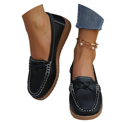 tinetill Mokassins Damen Schuhe Bootsschuhe Vintage Weiches Leder Halbschuhe Sommer rutschfest Loafers Flache Wanderschuhe Freizeit Lauflernschuhe tinetill Mokassins Damen Schuhe Bootsschuhe Vintage Weiches Leder Halbschuhe Sommer rutschfest Loafers Flache Wanderschuhe Freizeit Lauflernschuhe von tinetill