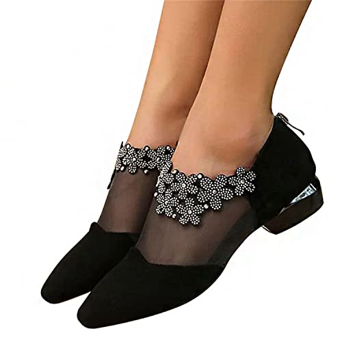 tinetill Sommerstiefel Damen Sandalen mit Niedriger Absatz Spitze Blumenmuster Mesh Sandalen Strass Freizeitschuhe Hohle Sommerschuhe Slip on Elegante Sandalen tinetill Sommerstiefel Damen Sandalen mit Niedriger Absatz Spitze Blumenmuster Mesh Sandalen Strass Freizeitschuhe Hohle Sommerschuhe Slip on Elegante Sandalen von tinetill