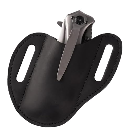 Ledermesserscheide für Gürtel, Taschenmesserhalter mit Gürtelclip, Ledermesserscheide Gürtel, Handgefertigtes offenes Messer-Holster für Camping, Jagd, Outdoor Tongfeng von tongfeng