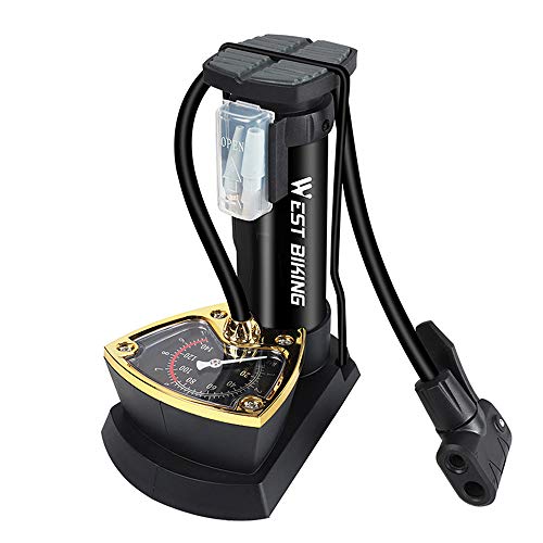 Fahrrad Pumpe Fußpumpe mit Manometer Tragbar Standluftpumpe Kompatibel, Fahrrad-Luftpumpe passend für alle Ventile Fahrrad Pumpe Fußpumpe mit Manometer Tragbar Standluftpumpe Kompatibel, Fahrrad-Luftpumpe passend für alle Ventile von tooloflife