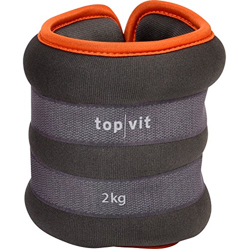 top|vit® 2er Set Gewichtsmanschetten I Laufgewichte für Hände und Füße I 2 x 2,0 kg (orange) von top | vit