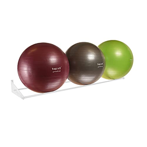 top | vit® Ball.wandhalter - Wandhalterung für bis zu 3 Gymnastikbälle (weiß) von top | vit