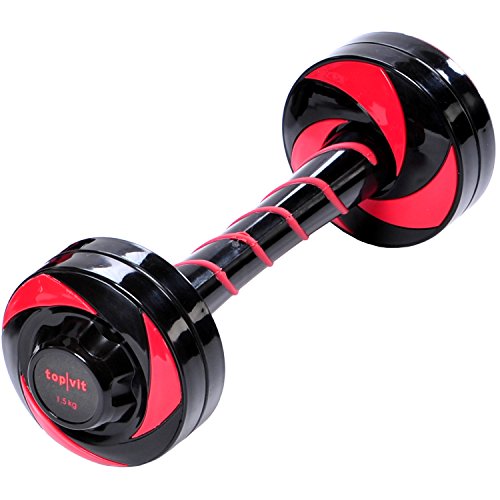 top vit Swinging Dumbbell I schwingende Hantel mit Mehrfachfunktion zur Stimulierung von tieferliegenden Muskeln I 1 Stück I Gewicht: 1,5 kg I Farbe: rot von top vit