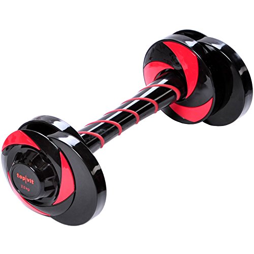 top vit Swinging Dumbbell I schwingende Hantel mit Mehrfachfunktion zur Stimulierung von tieferliegenden Muskeln I 1 Stück I Gewicht: 2,5 kg I Farbe: rot von top vit