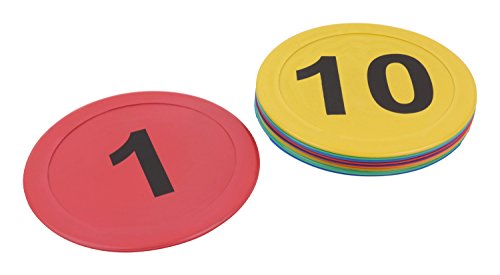 10 nummerierte Bodenmarkierungen - rund - 1 bis 10 von trenas