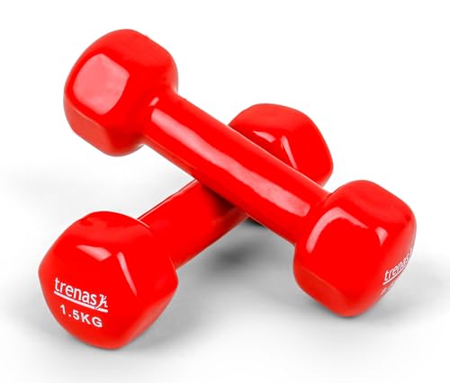 TRENAS Kurzhanteln | 2er Set | Hantelset | je 1,50 kg | Hanteln für Frauen und Männer | Fitness und Krafttraining zuhause und im Fitnessstudio | 2 x 1,50 kg | Hexagon TRENAS Kurzhanteln | 2er Set | Hantelset | je 1,50 kg | Hanteln für Frauen und Männer | Fitness und Krafttraining zuhause und im Fitnessstudio | 2 x 1,50 kg | Hexagon von TRENAS