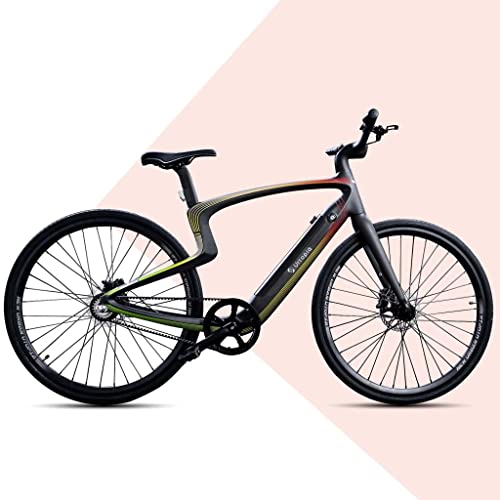 trends4cents NewUrtopia Smartes Voll-Carbon E-Bike Gr. L, Modell Rainbow (schwarz Mehrfarbig) 35Nm Blinker Projektion Anti Diebstahl Navi App Sprachsteuerung KI Ultraleicht von trends4cents