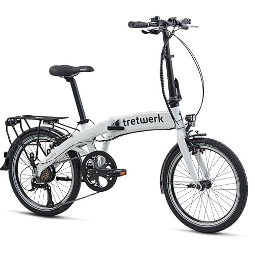 TRETWERK - 20 Zoll E-Bike E-Klapprad - Akimbo - E-Faltrad Pedelec mit 8 Gang Shimano Acera Kettenschaltung - klappbares Citybike Elektrofahrrad mit Heckmotor 250W 36V 360Wh 50Nm - weiß von tretwerk DIREKT gute Räder