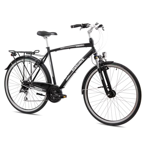 Tretwerk 28 Zoll Herren Fahrrad - Verano schwarz 56 cm - Citybike mit 24 Gang Schaltung - Herrenfahrrad mit LED-Beleuchtung StVZO von tretwerk DIREKT gute Räder