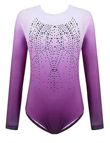 trudge Kinder Turnanzug Gymnastikanzug Mädchen Leotard Langarm Ärmellos Trikot Training Dancewear Gymnastikbody Tanzbekleidung Wettkampf 3-12 Jahre, 2_Lila, 130 trudge Kinder Turnanzug Gymnastikanzug Mädchen Leotard Langarm Ärmellos Trikot Training Dancewear Gymnastikbody Tanzbekleidung Wettkampf 3-12 Jahre, 2_Lila, 130 von trudge