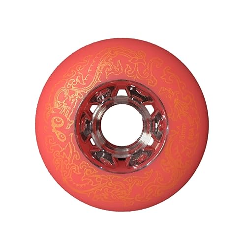 tuwiwol 2 Stück Inline Skating Rad Roller Rodas – verbesserte und verbreiterte Unterstützung, hochdichte PU Räder, Inline Rollschuh Rad, Rot, 80mm von tuwiwol