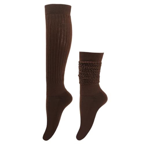 tuwiwol 2 Stück schnell trocknende und elastische Slouch Socken, passend für alle Fußformen, Polyester, kein Loser Faden, Polyester mit extra Fell, Kaffee von tuwiwol