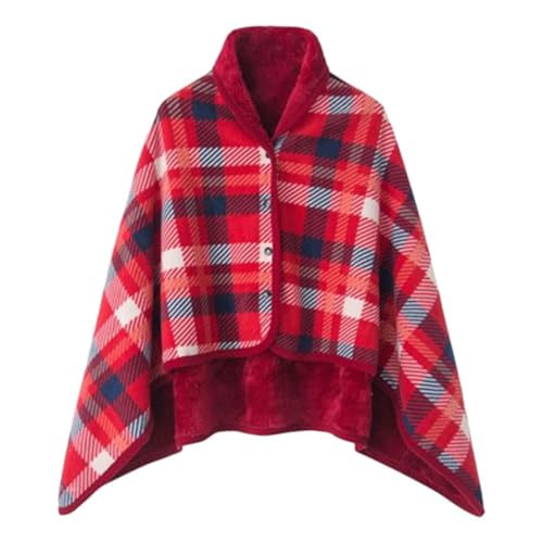tuwiwol Damen Fleece Sweatshirt TV Decke, weich und warm, breite Anwendung, weiches, warmes Polyester Fleece Sweatshirt TV Decke, Rot von tuwiwol