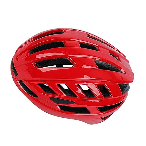 tuwiwol Erleben Sie unübertroffenen Komfort mit dem atmungsaktiven Fahrradhelm PC Rennradhelm Helm Rennrad Sicherheitshelm, Rot, L von tuwiwol