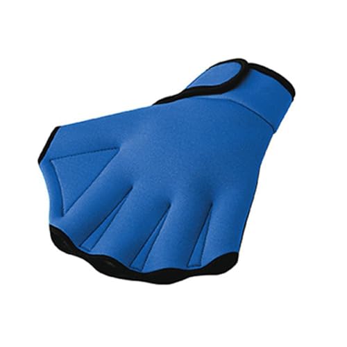 tuwiwol Fein genähte Neopren Wasser Fitness Handschuhe für starken Halt. Schwimmhandschuhe. Aquatische Neopren Gummi Tauchhandschuhe, Blau, L von tuwiwol