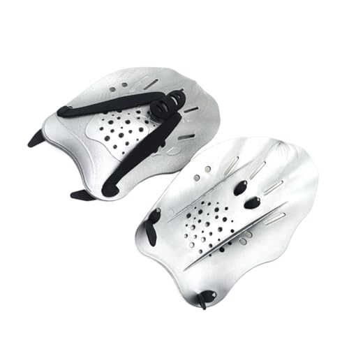 tuwiwol Hand Schwimmtrainingspaddel, verstellbare Schwimmhandschuhe für effektives Training, verstellbare Schwimmhandschuhe, Silikagel , silbrig von tuwiwol
