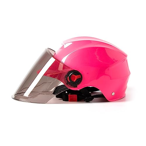 tuwiwol Outdoor Helm – durchdringende Gläser, strapazierfähige Fahrradausrüstung, ABS Fahrradhelm für Elektrofahrzeuge, Pink [Reithelm] von tuwiwol
