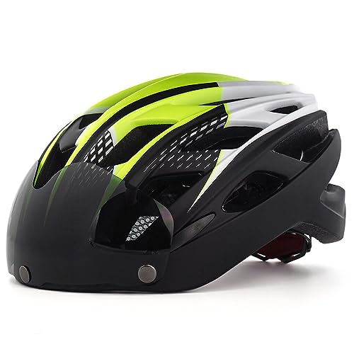 tuwiwol Safety First Leichter Fahrradhelm für Erwachsene, Männer und Frauen, Mountainbike Helm, verstellbar, tragbar, Fluorescein, Freie Größe von tuwiwol