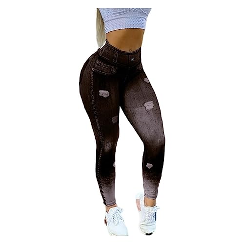 tuwiwol Sport Leggings, Yoga Hosen, Fitnessstudio Outfit, Laufbekleidung, Mehrfarbig, Sommer, Outdoor, Elastizität, Fitness Kleidung, Schwarz, L von tuwiwol