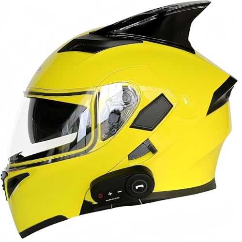 Bluetooth-integrierter Modularer Motorradhelm for Herren, ECE-Zertifiziert, Motorradhelm Mit ABS-Schale, Straßenmoped-Motorradhelm for Männer Und Frauen(E,XXL:63~64cm) von tylxayoxa