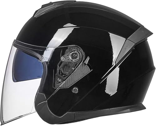 Helm Halbschale Roller-Helm Moped Helm Retro Halbschalenhelm Halbhelme Motorradhelm Mit ECE Genehmigt Herren Retro Motorrad Halbhelm MäNner Mit Fahrradbrille Fahrradvisier(F,XL(60~61CM)) von tylxayoxa