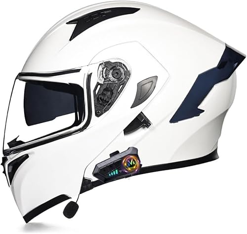 Integral-Klapphelm For Motorrad, Bluetooth-Modulhelm For Motorräder, Mit Mikrofon, Integral-Klapphelm Mit Antibeschlag-Doppelvisier, ECE-geprüft, Integralhelm For Motorradfahrer, Straßenradhelm(F,M:57 von tylxayoxa