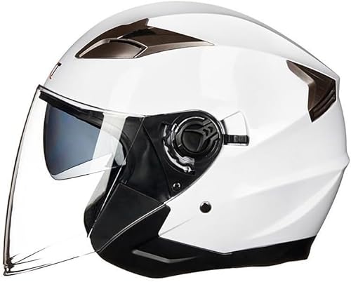 Jethelm Halbhelm Motorradhelm Vintage Cruiser Chopper Scooter ECE-Zertifiziert Retro Harley Motorrad Erwachsene Crash Moped Helm Mit Sonnenblende for Männer Und Frauen(B,L:59~60cm) von tylxayoxa