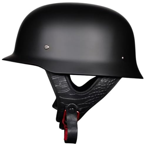 Jethelm Retro, Motorradhelm Jethelm Roller-Helm, Deutscher Stil Halbschale Helm, Herren Und Damen Vintage Halbgesicht Chopper Helm, Scooter-Helm, Mit Handschuhe Brille, ECE-Zugelassen(F,L:59-60cm) von tylxayoxa