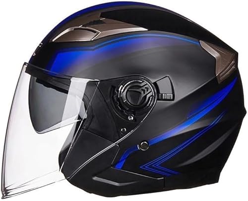 Motorrad-Halbhelm, Offener Helm Im Retro-Stil, Mit Sonnenblende, Vintage-Jethelm, DOT/ECE-geprüfter Fahrrad-, Moped-, Cruiser-, Chopper-, Roller-Sturzhelm For Erwachsene, Männer Und Frauen(E,XL:61~62c von tylxayoxa