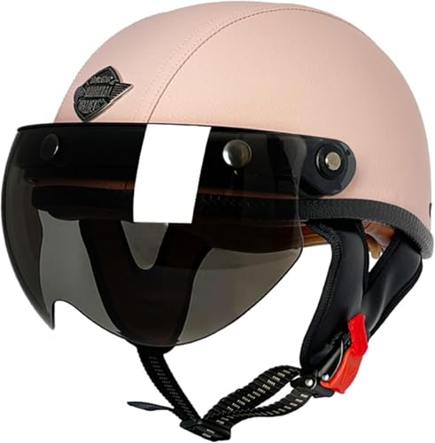 Motorradhelm Jethelm 3/4 Helm ECE Zertifizierung Motorrad Integrierter Helm Jet Scooter Helm Rollerhelm Jet-Helm Herren Damen Mit Visier Herren Damen(9,XXL:63-64cm) von tylxayoxa