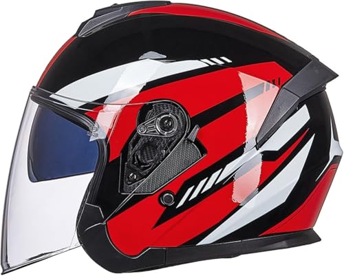 Offener Integralhelm, Modulare Motorradhelme for Unisex-Erwachsene, Streetbike, Cruiser, Roller, DOT-zugelassen(E,XL(60~61CM)) von tylxayoxa