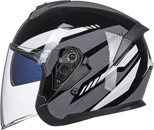 Offener Integralhelm, Modulare Motorradhelme for Unisex-Erwachsene, Streetbike, Cruiser, Roller, DOT-zugelassen(J,M(55~57CM)) von tylxayoxa