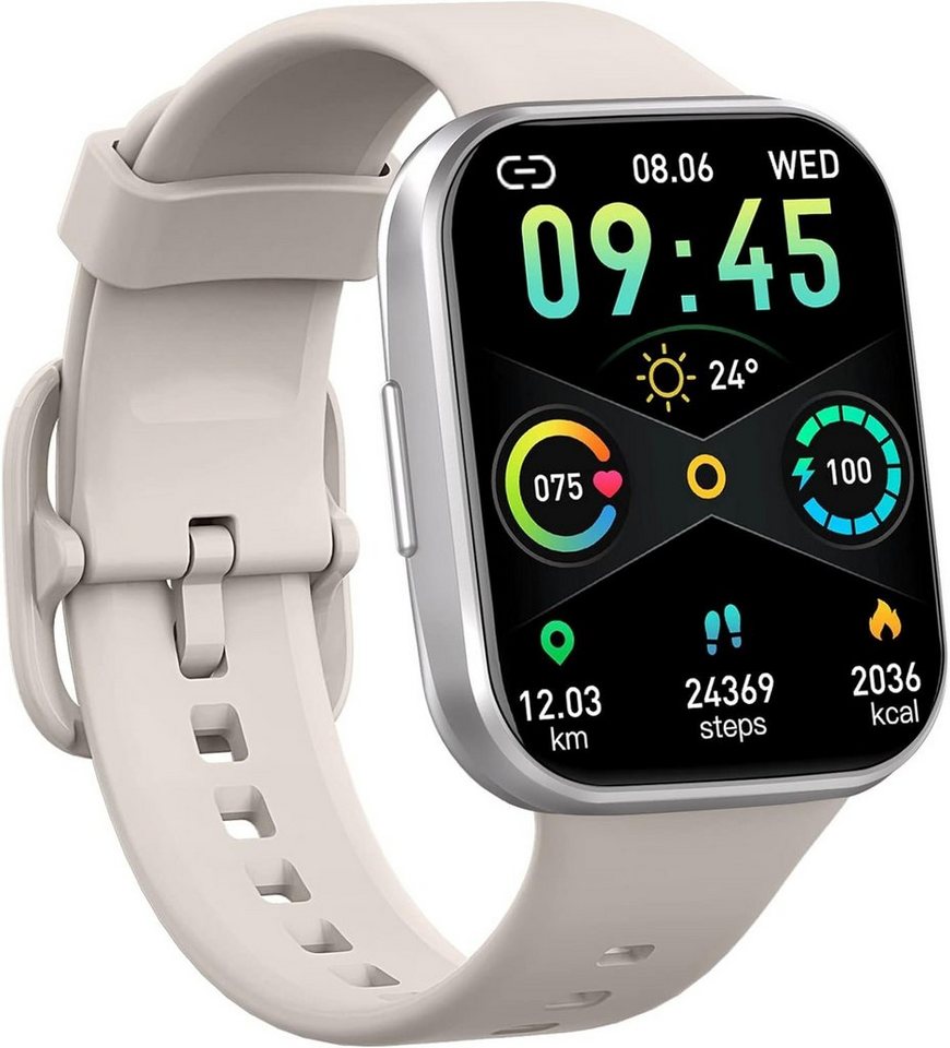 uaue Smartwatch (1,69 Zoll, Android iOS), Fitnessuhr mit Pulsuhr Herzfrequenz IP68 Wasserdicht 25 Sportmodi von uaue