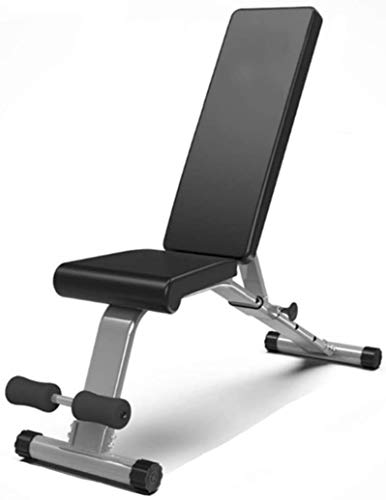 Hantelbank, verstellbar, Sit-Up-Bank, Krafttraining, Fitnessbank, flach/geneigt, Fitnessgerät für Zuhause, Fitnessstudio, Schwarz, 11340128 cm von uehdyggbfvlkfnfj