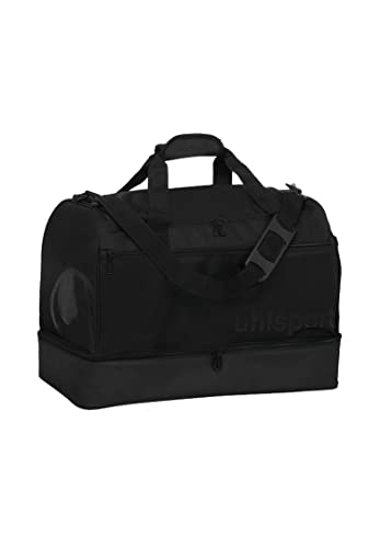 Uhlsport ESSENTIAL 50 Liter SPIELERTASCHE Sporttasche Reisetasche für Damen und Herren - mit Bodenfach - Tasche für Sport, Reisen, Fitness, Gym, Handball, Fußball - Schwarz von uhlsport