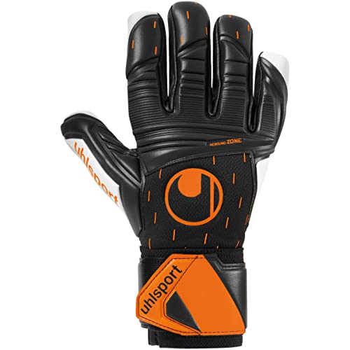 Uhlsport SPEED CONTACT Supersoft HN Halb-negativ Torwarthandschuhe Fußball schwarz/weiß/fluo orange Größe 8.5 von uhlsport