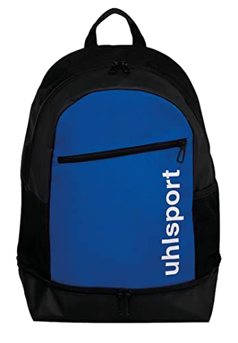 Uhlsport ESSENTIAL BACKPACK Rucksack Outdoor Indoor Sport Wandern Fitness Gym Fußball Handball Radfahren - Multifunktionsrucksack mit Bodenfach - wasserabweisend - azurblau/schwarz/weiß von uhlsport