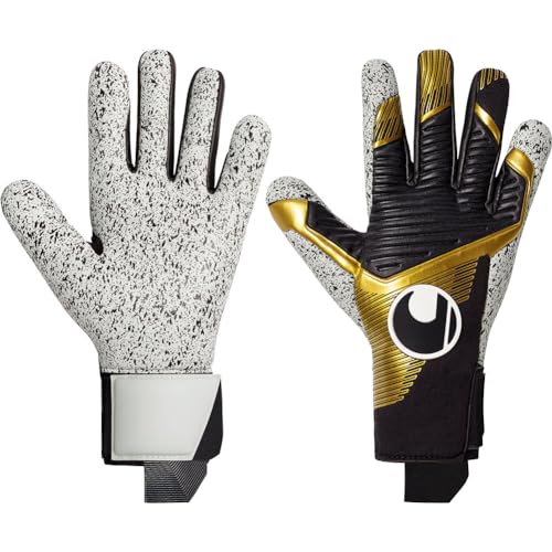 uhlsport Equipment - Torwarthandschuhe Powerline Elite Supergrip+ HN TW-Handschuhe schwarzgoldweiss 8 von uhlsport