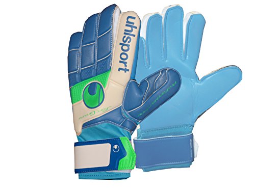 uhlsport Erwachsene Torwarthandschuhe Fangmaschine Soft Blue, Rein Weiss/Pazifik/Sky, 7 von uhlsport