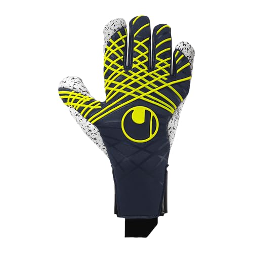 uhlsport Fußball Torwarthandschuhe Prediction Supergrip+ HN, 9.5, Marine/weiß/Fluo gelb von uhlsport