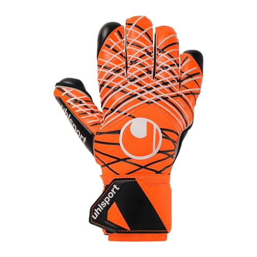 uhlsport Fußball Torwarthandschuhe Super Resist+ HN - Torwarthandschuhe für Kunstrasen und Hartplatz, Fluo orange/weiß/schwarz, 10 von uhlsport