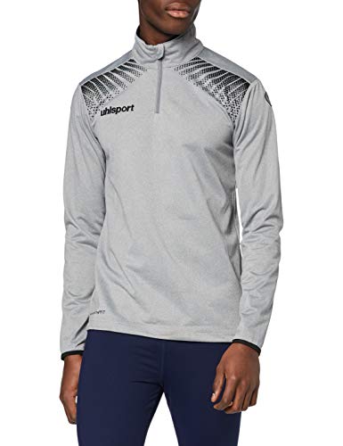 uhlsport Herren Goal 1/4 Zip Top, Dark Grey Melange/Schwarz, 164 von uhlsport