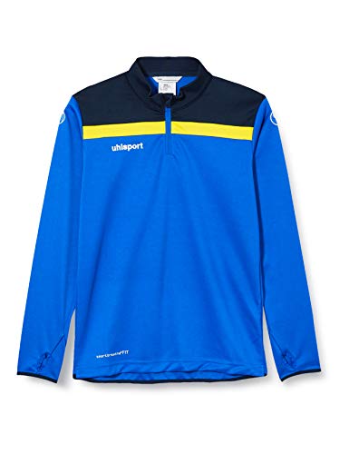 uhlsport Kinder Offense 23 1/4 Zip Top Sweatshirt, azurblau/Marine/limonenge, 152 von uhlsport